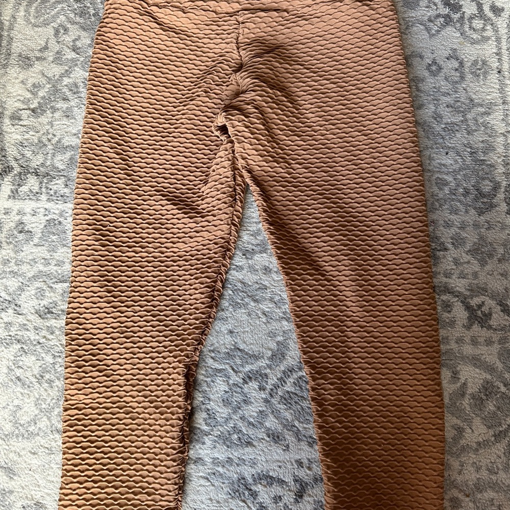 Booty by brabants CROCO SKIN CROPPED LEGGINGS MOCHA